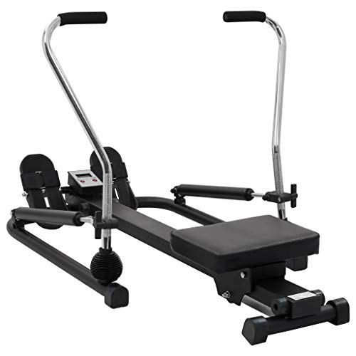 vidaXL Máquina de Remo Resistencia Hidráulica 5 Niveles Entrenador de Cardio Aparato Gimnasio Casa Tonificar Músculos Brazos Hombros Ejercicios