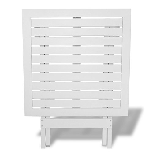 vidaXL Mesa de Jardín Plegable Cuadrada Madera Acacia Blanca Mesita Exterior vidaXL Mesa de Jardín Plegable Cuadrada Madera Acacia Blanca Mesita Exterior