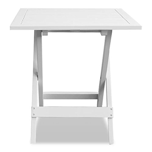 vidaXL Mesa de Jardín Plegable Cuadrada Madera Acacia Blanca Mesita Exterior vidaXL Mesa de Jardín Plegable Cuadrada Madera Acacia Blanca Mesita Exterior