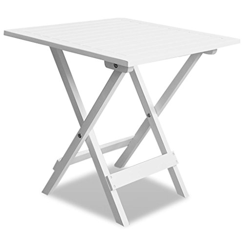 vidaXL Mesa de Jardín Plegable Cuadrada Madera Acacia Blanca Mesita Exterior vidaXL Mesa de Jardín Plegable Cuadrada Madera Acacia Blanca Mesita Exterior