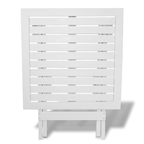 vidaXL Mesa de Jardín Plegable Cuadrada Madera Acacia Blanca Mesita Exterior vidaXL Mesa de Jardín Plegable Cuadrada Madera Acacia Blanca Mesita Exterior