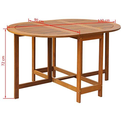 vidaXL Mesa para Exterior Jardín Ovalada de Alas Abatibles de Madera de Acacia vidaXL Mesa para Exterior Jardín Ovalada de Alas Abatibles de Madera de Acacia