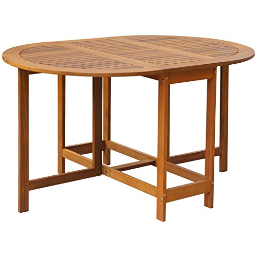 vidaXL Mesa para Exterior Jardín Ovalada de Alas Abatibles de Madera de Acacia vidaXL Mesa para Exterior Jardín Ovalada de Alas Abatibles de Madera de Acacia