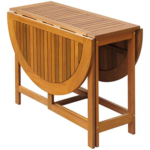 vidaXL Mesa para Exterior Jardín Ovalada de Alas Abatibles de Madera de Acacia vidaXL Mesa para Exterior Jardín Ovalada de Alas Abatibles de Madera de Acacia