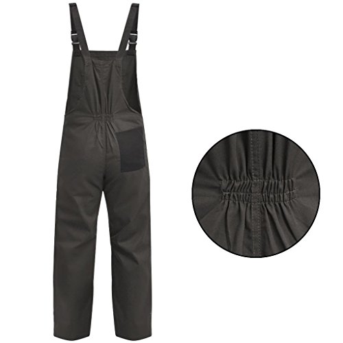 vidaXL Mono de Trabajo de Hombre con Tirantes y Bolsillos de Talla M Color Gris vidaXL Mono de Trabajo de Hombre con Tirantes y Bolsillos de Talla M Color Gris