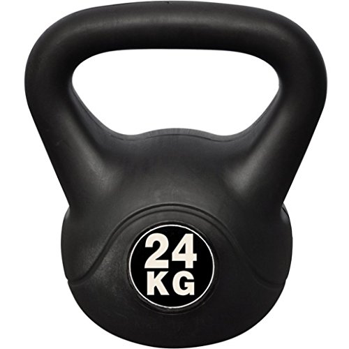 vidaXL Pesa Rusa de 24 kg Negra Kettlebell Musculación Fitness Ejercicio