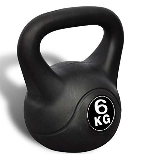 vidaXL Pesa Rusa de 6 Kilos Negra Kettlebell Musculación Fitness Ejercicio