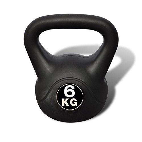 vidaXL Pesa Rusa de 6 Kilos Negra Kettlebell Musculación Fitness Ejercicio