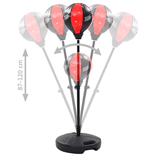 vidaXL Punching Ball Pie Altura Ajustable Niños Guantes Incluidos Saco Boxeo Suelo Infantil Bola Velocidad Pera Punch Ball Alto Regulable Negro Rojo vidaXL Punching Ball Pie Altura Ajustable Niños Guantes Incluidos Saco Boxeo Suelo Infantil Bola Velocidad Pera Punch Ball Alto Regulable Negro Rojo