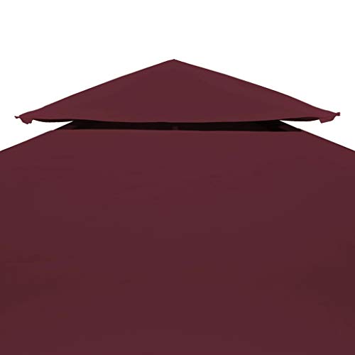 vidaXL Toldo de Cenador 2 Niveles 310 g/m² 3x3 m Burdeos Pabellón Patio Casa