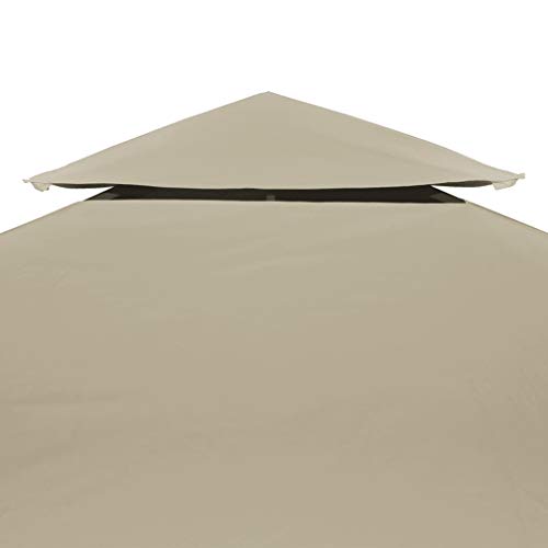 vidaXL Toldo de Cenador de Repuesto Tela Impermeable Beige 3x3 m Techo Pérgola vidaXL Toldo de Cenador de Repuesto Tela Impermeable Beige 3x3 m Techo Pérgola