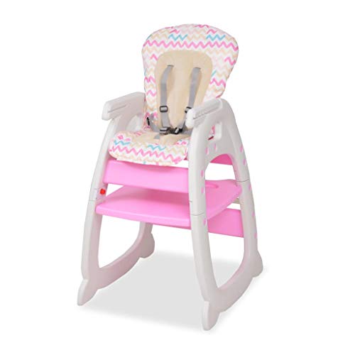 vidaXL Trona Convertible Mesa Rosa Silla Alta Asiento Banco Bebé Niño Infantil