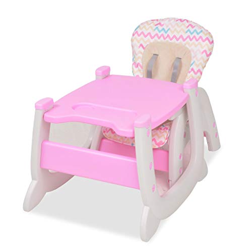 vidaXL Trona Convertible Mesa Rosa Silla Alta Asiento Banco Bebé Niño Infantil