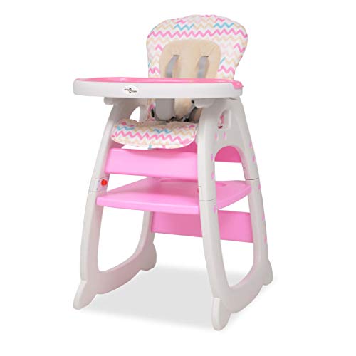 vidaXL Trona Convertible Mesa Rosa Silla Alta Asiento Banco Bebé Niño Infantil vidaXL Trona Convertible Mesa Rosa Silla Alta Asiento Banco Bebé Niño Infantil