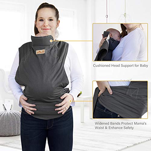 Viedouce Portabebe Ergonómico,Algodón Marsupios Portabebé,Ligero Transpirable Fular Portabebés Adecuado para Recién Nacidos, Bebés de 3-36 Meses (Gris oscuro) Viedouce Portabebe Ergonómico,Algodón Marsupios Portabebé,Ligero Transpirable Fular Portabebés Adecuado para Recién Nacidos, Bebés de 3-36 Meses (Gris oscuro)