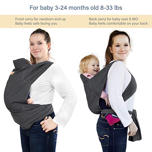 Viedouce Portabebe Ergonómico,Algodón Marsupios Portabebé,Ligero Transpirable Fular Portabebés Adecuado para Recién Nacidos, Bebés de 3-36 Meses (Gris oscuro) Viedouce Portabebe Ergonómico,Algodón Marsupios Portabebé,Ligero Transpirable Fular Portabebés Adecuado para Recién Nacidos, Bebés de 3-36 Meses (Gris oscuro)