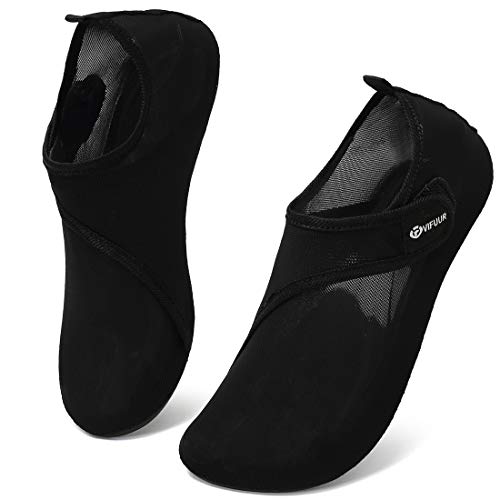 VIFUUR Zapatos de Agua Aqua Yoga para Mujer Hombre Negro EU42/43