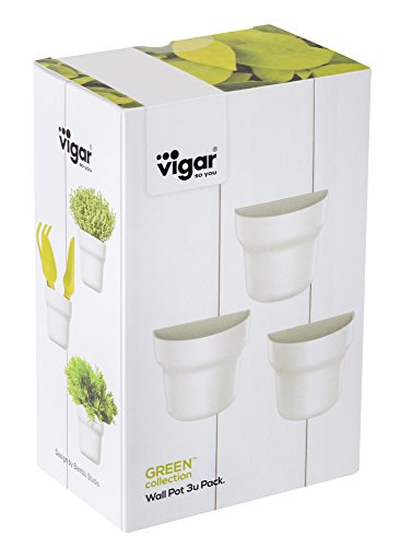 Vigar Pack de 3 Macetas Blanco 13x8.5x11.5 cm 8977