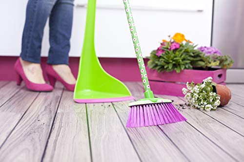 VIGAR - Set Barrer Flower Power | Juego de Escoba y Recogedor de diseño - Rosa y verde (pintura sin plomo) VIGAR - Set Barrer Flower Power | Juego de Escoba y Recogedor de diseño - Rosa y verde (pintura sin plomo)