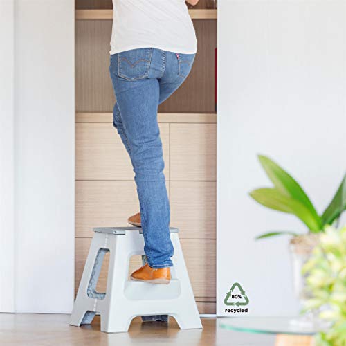 Vigar Taburete Plegable Compact Color Gris de 40 cm de Altura y Peldaño Doble Vigar Taburete Plegable Compact Color Gris de 40 cm de Altura y Peldaño Doble