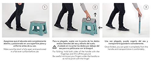 Vigar Taburete Plegable Compact Color Gris de 40 cm de Altura y Peldaño Doble Vigar Taburete Plegable Compact Color Gris de 40 cm de Altura y Peldaño Doble