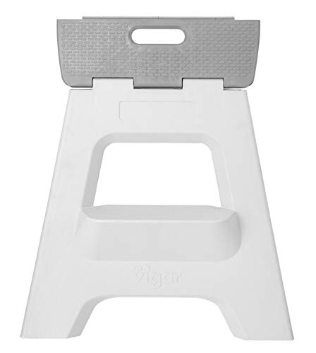 Vigar Taburete Plegable Compact Color Gris de 40 cm de Altura y Peldaño Doble Vigar Taburete Plegable Compact Color Gris de 40 cm de Altura y Peldaño Doble