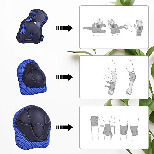 Vikaster Protección Patinaje, 6 en 1 Juego de Protecciones Infantil, Protecciones Patines Niña Niño Rodilleras Puede Cooperar Cascos Ajustable Coderas para Patinar Ciclismo Monopatín Bicicleta Skate Vikaster Protección Patinaje, 6 en 1 Juego de Protecciones Infantil, Protecciones Patines Niña Niño Rodilleras Puede Cooperar Cascos Ajustable Coderas para Patinar Ciclismo Monopatín Bicicleta Skate