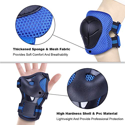 Vikaster Protección Patinaje, 6 en 1 Juego de Protecciones Infantil, Protecciones Patines Niña Niño Rodilleras Puede Cooperar Cascos Ajustable Coderas para Patinar Ciclismo Monopatín Bicicleta Skate Vikaster Protección Patinaje, 6 en 1 Juego de Protecciones Infantil, Protecciones Patines Niña Niño Rodilleras Puede Cooperar Cascos Ajustable Coderas para Patinar Ciclismo Monopatín Bicicleta Skate
