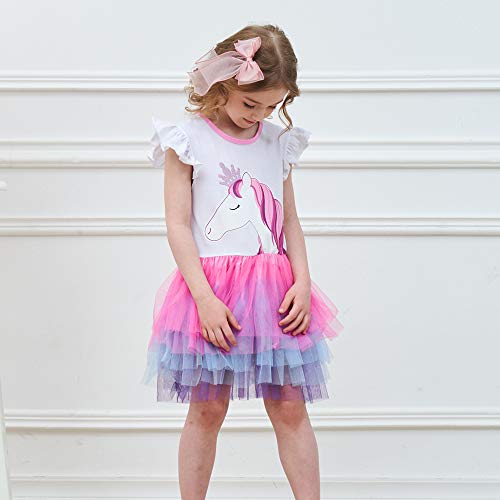 VIKITA Vestido Bordado Mariposa Algodón Tulle Tutu Sin Mangas Verano Niñas 4-5 años SH4590 5T