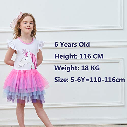 VIKITA Vestido Bordado Mariposa Algodón Tulle Tutu Sin Mangas Verano Niñas 4-5 años SH4590 5T VIKITA Vestido Bordado Mariposa Algodón Tulle Tutu Sin Mangas Verano Niñas 4-5 años SH4590 5T