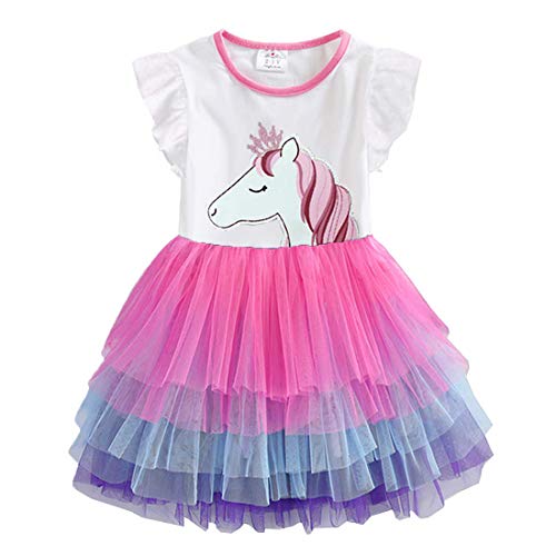VIKITA Vestido Bordado Mariposa Algodón Tulle Tutu Sin Mangas Verano Niñas 4-5 años SH4590 5T VIKITA Vestido Bordado Mariposa Algodón Tulle Tutu Sin Mangas Verano Niñas 4-5 años SH4590 5T