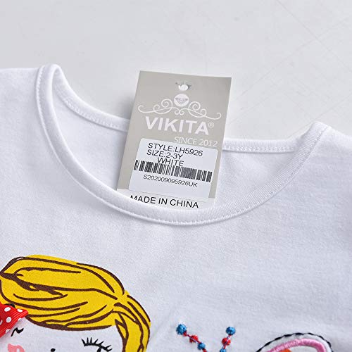 VIKITA Vestido Dibujos Floral Manga Larga Algodón Casual Niñas LH5926 6T VIKITA Vestido Dibujos Floral Manga Larga Algodón Casual Niñas LH5926 6T