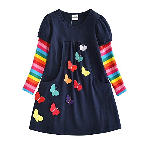 VIKITA Vestidos T-Shirt Manga Larga Algodón Casual Niñas lh5805 3T VIKITA Vestidos T-Shirt Manga Larga Algodón Casual Niñas lh5805 3T