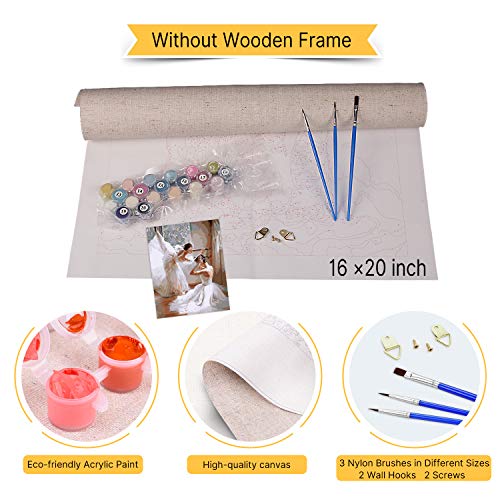 VIKMARI Kits de Pintura al óleo de Bricolaje para Adultos, Pintura por números, Kit de Pintura por números de Bailarina de Ballet para niños, Arte de Pared de 16 x 20 Pulgadas sin Marco VIKMARI Kits de Pintura al óleo de Bricolaje para Adultos, Pintura por números, Kit de Pintura por números de Bailarina de Ballet para niños, Arte de Pared de 16 x 20 Pulgadas sin Marco
