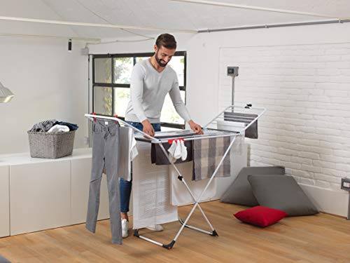 Vileda Extra X-legs - Tendedero de acero y aluminio, con alas plegables, 20 metros de espacio de tendido, con soporte para artículos pequeños, Blanco, dimensiones abierto 173 x 56 x 93 cm Vileda Extra X-legs - Tendedero de acero y aluminio, con alas plegables, 20 metros de espacio de tendido, con soporte para artículos pequeños, Blanco, dimensiones abierto 173 x 56 x 93 cm