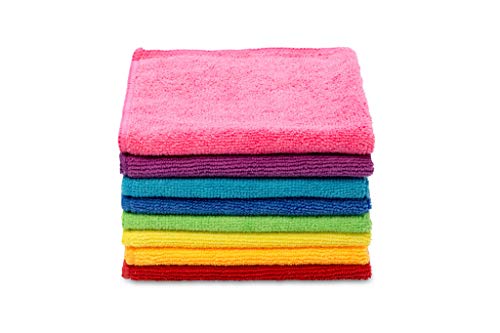 Vileda - Set de 8 bayetas Microfibras Colors, colores variados, 30 x 30 cm, 8 unidades Vileda - Set de 8 bayetas Microfibras Colors, colores variados, 30 x 30 cm, 8 unidades