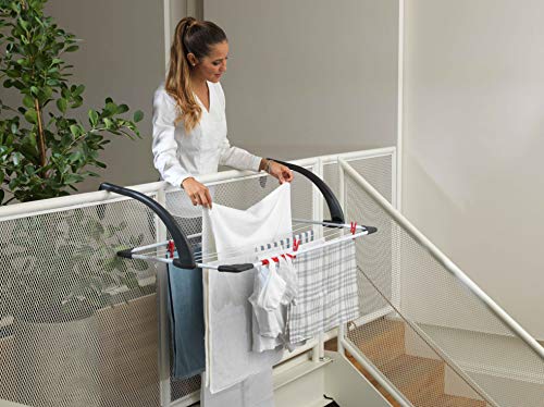 Vileda Sunset - Tendedero Balcón, Acero Inoxidable, Plegable, color Blanco, 109,5x55,5x27,5 cm Vileda Sunset - Tendedero Balcón, Acero Inoxidable, Plegable, color Blanco, 109,5x55,5x27,5 cm