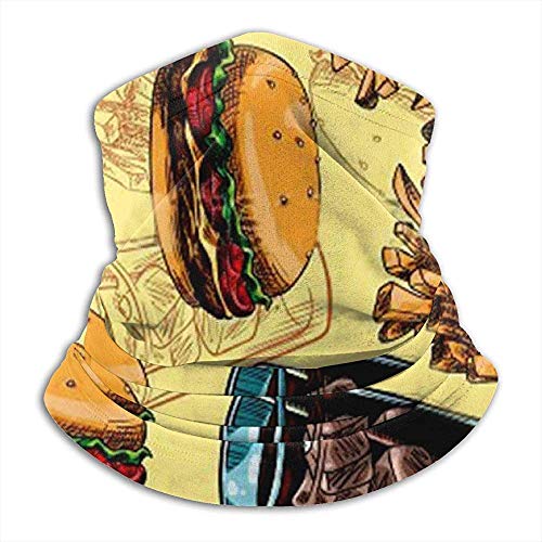 Vince Camu Calentador de Cuello de vellón-Burger Fries Soda Tubo de Polaina de Cuello de Hielo,pañuelo,máscara,Diadema y Gorro Vince Camu Calentador de Cuello de vellón-Burger Fries Soda Tubo de Polaina de Cuello de Hielo,pañuelo,máscara,Diadema y Gorro
