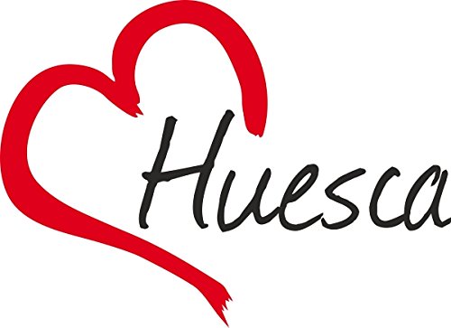 Vinilo Adhesivo para el coche o la moto " HUESCA " (Ciudad) corazón Sticker ca.9x12cm Pegatina sin fondo