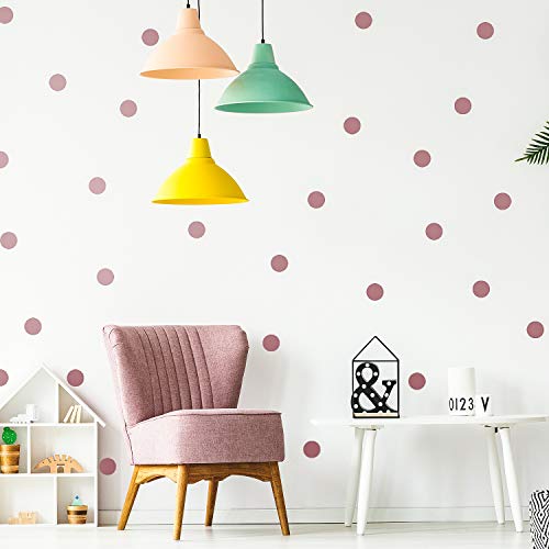 Vinilo de Pared Puntos (200 Calcomanías) Fácil de Despegar y Palo- Decoración de Lunares de Vinilo Metálico Extraíble, Etiqueta Redonda de Círculo Habitación Infantil Festiva Bebés (Oro Rosa)