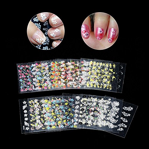 Vinilos de uñas set 30 hojas de diseño mixto 3d nail art stickers puntas de manicura pegatinas polacas calcomanías decoración diy