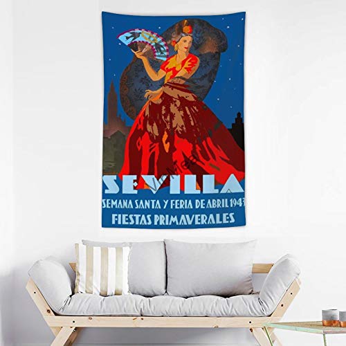 VinMea Tapiz para colgar en la pared de Sevilla España Europa Tapiz para decoración de habitación Tapices para dormitorio sala de estar decoración del hogar 40 x 60 pulgadas