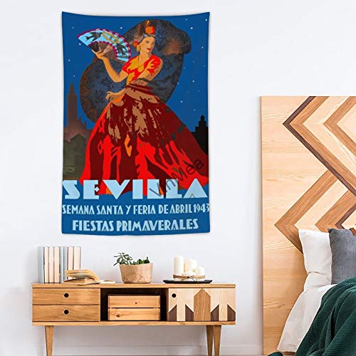 VinMea Tapiz para colgar en la pared de Sevilla España Europa Tapiz para decoración de habitación Tapices para dormitorio sala de estar decoración del hogar 40 x 60 pulgadas