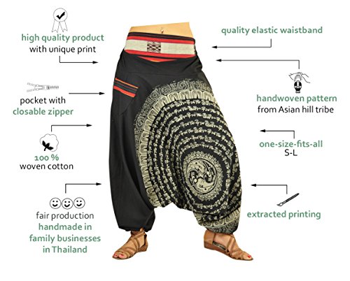 virblatt Pantalones Bombacho Mujer Yoga cagados como pantalón Chandal árabe - Nirvana SM virblatt Pantalones Bombacho Mujer Yoga cagados como pantalón Chandal árabe - Nirvana SM