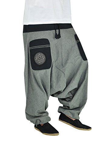 virblatt Pantalones Harem Hombre Pantalones Hippies Bombachos cagados – Stampfgewand LXLgy virblatt Pantalones Harem Hombre Pantalones Hippies Bombachos cagados – Stampfgewand LXLgy