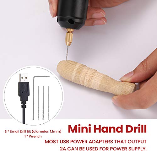 VISLONE Mini taladro eléctrico de mano Z-U36, perforadora USB de 5 V, pequeña herramienta de molienda para joyería, resina de perla, bricolaje
