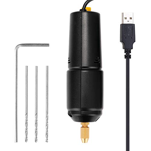 VISLONE Mini taladro eléctrico de mano Z-U36, perforadora USB de 5 V, pequeña herramienta de molienda para joyería, resina de perla, bricolaje