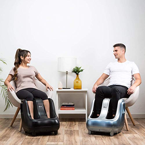 VITALZEN® PRO Masajeador de piernas - Azul (modelo 2021) - Masaje por amasamiento, presión - Reflexología podal, diseñado para aliviar el dolor y tensión muscular en pies, tobillos y gemelos