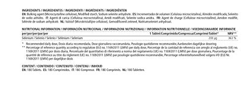 Vitamaze® Selenio de Dosis Alta 200 mcg, 180 Comprimidos Veganos para 6 Meses, Selenio Pastillas adecuado para Mujer y Hombre sin Aditivos Innecesarios, Suplemento de calidad de Alemania