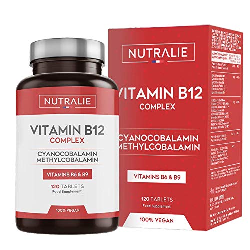 Vitamina B12 Vegana 2000mcg Cianocobalamina y Metilcobalamina | Alta Potencia Sin Aditivos | Reducción Cansancio y Formación Glóbulos Rojos con B9 y B6 | 120 Comprimidos Veganos Nutralie Vitamina B12 Vegana 2000mcg Cianocobalamina y Metilcobalamina | Alta Potencia Sin Aditivos | Reducción Cansancio y Formación Glóbulos Rojos con B9 y B6 | 120 Comprimidos Veganos Nutralie